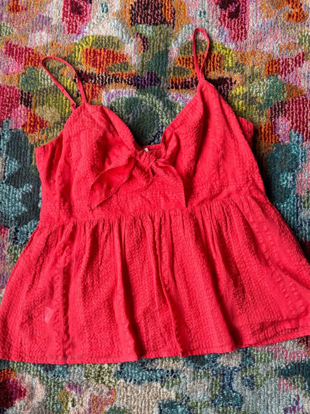 LOFT Tie Front Peplum Sleeveless Shirt